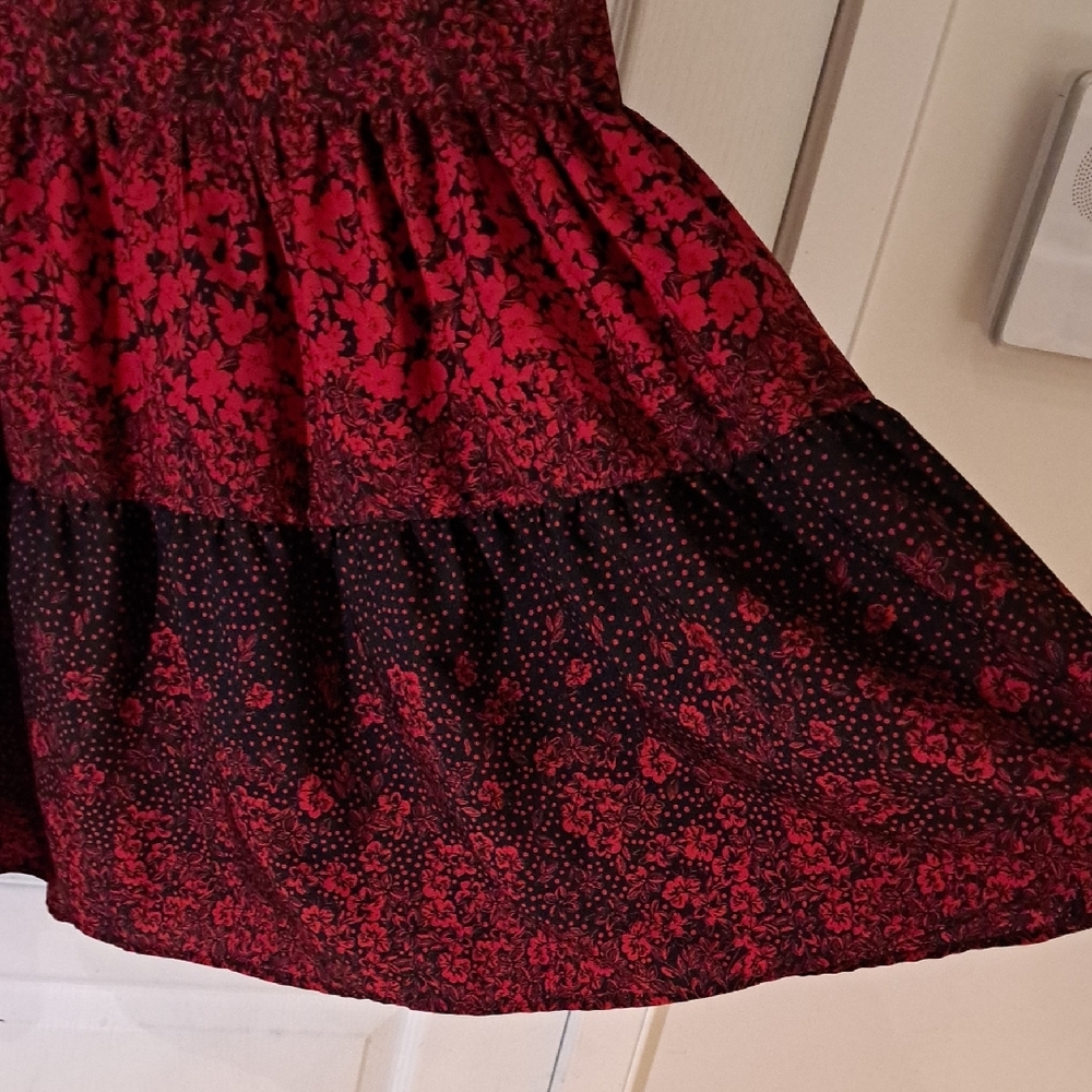 145 - Topshop Red and Black Floral Pattern Dress Or Top - Picture 10 of 10